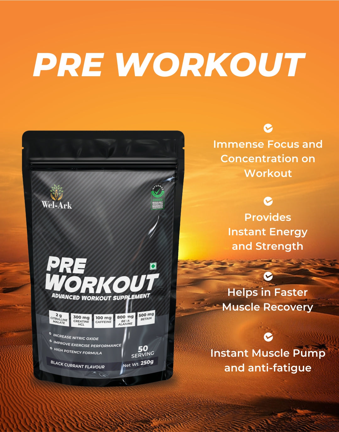 Isolate Protein 2kg and Pre workout 250g Combo Pack