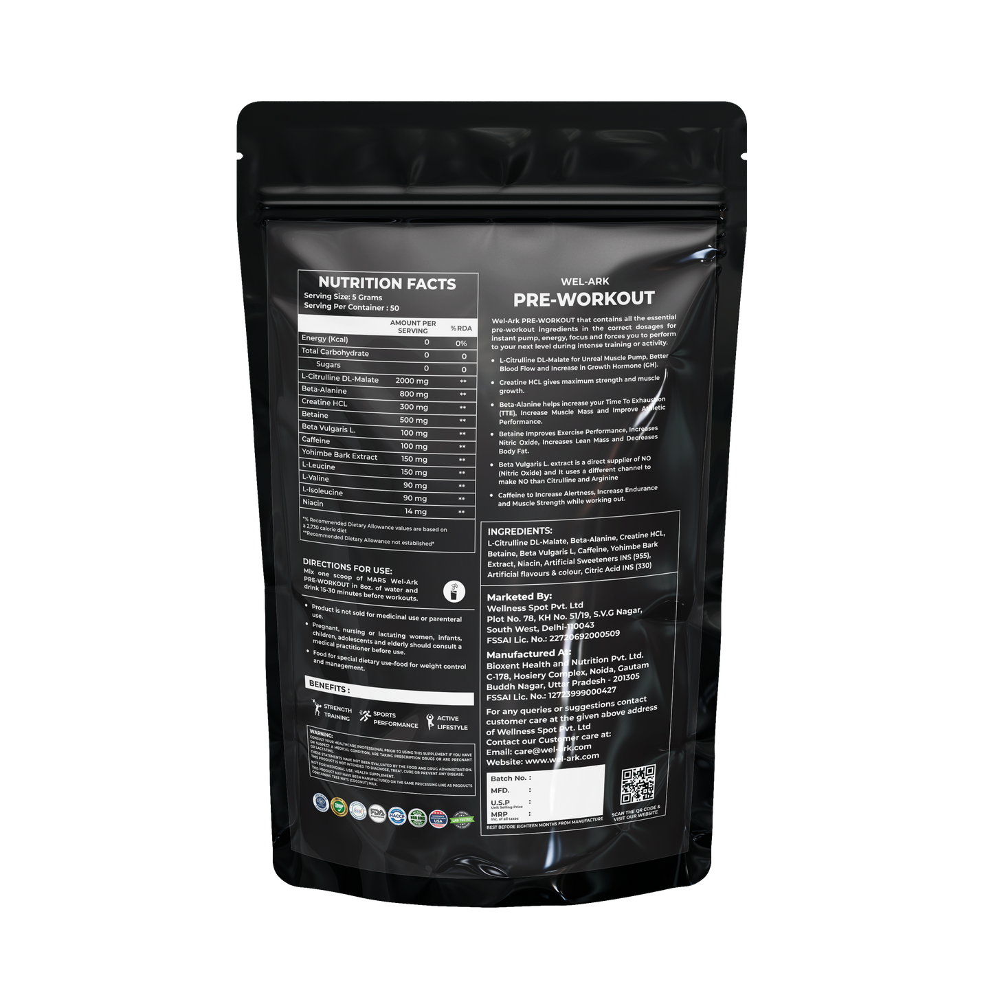 Pre-Workout 250g ( 50 Serving )