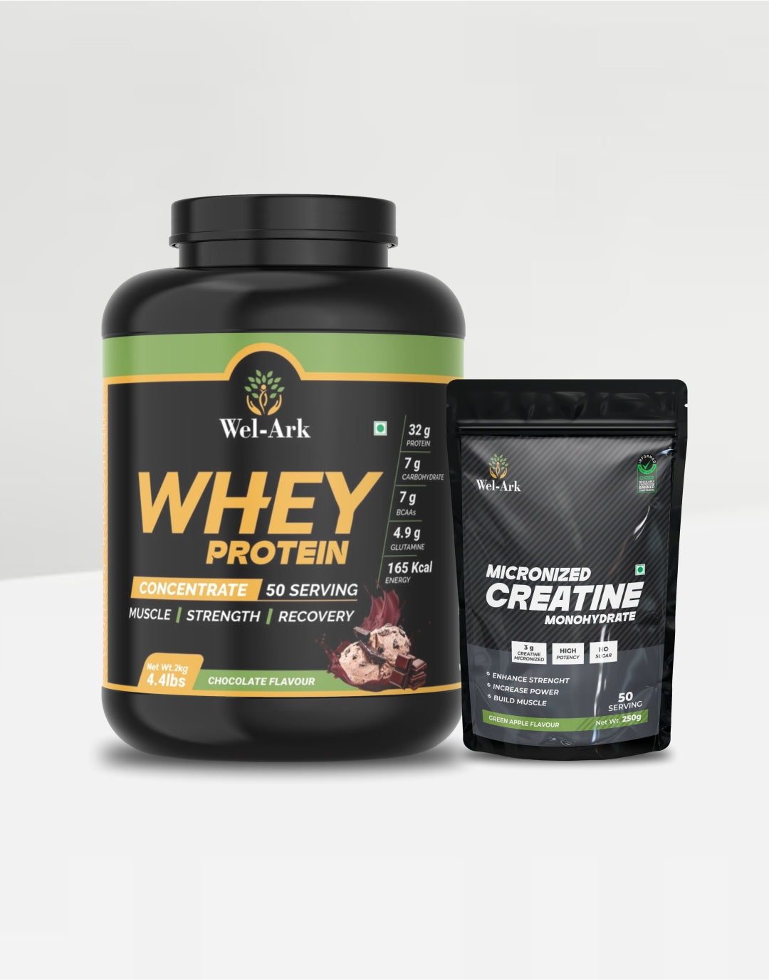 Whey Protein 2kg and Creatine Monohydrate 250g Combo Pack