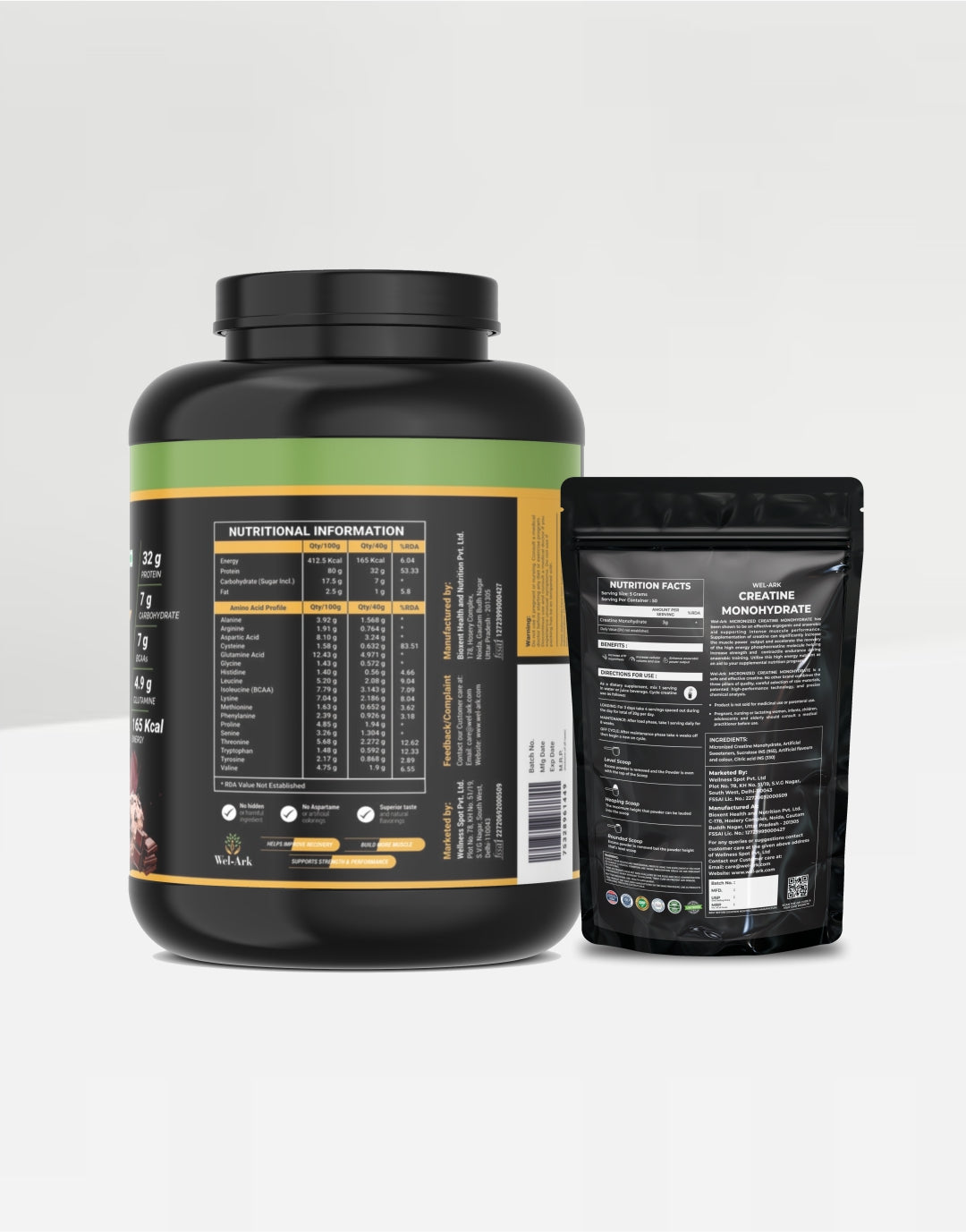 Whey Protein 2kg and Creatine Monohydrate 250g Combo Pack