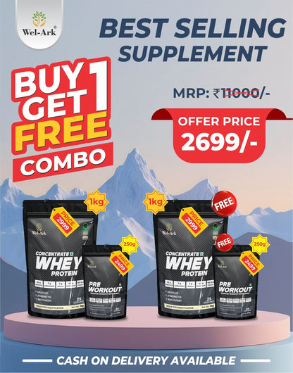 Buy 1 Get 1 WHEY PROTEIN AND PRE-WORKOUT COMBO