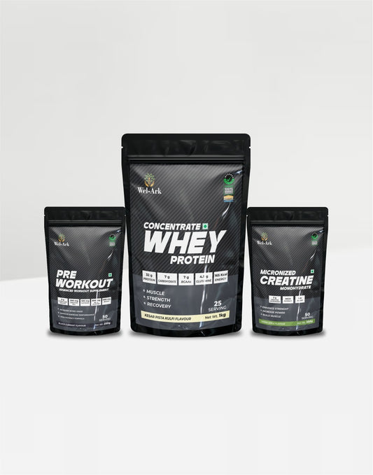 WHEY PROTEIN + CREATINE + PRE WORKOUT COMBO DEAL