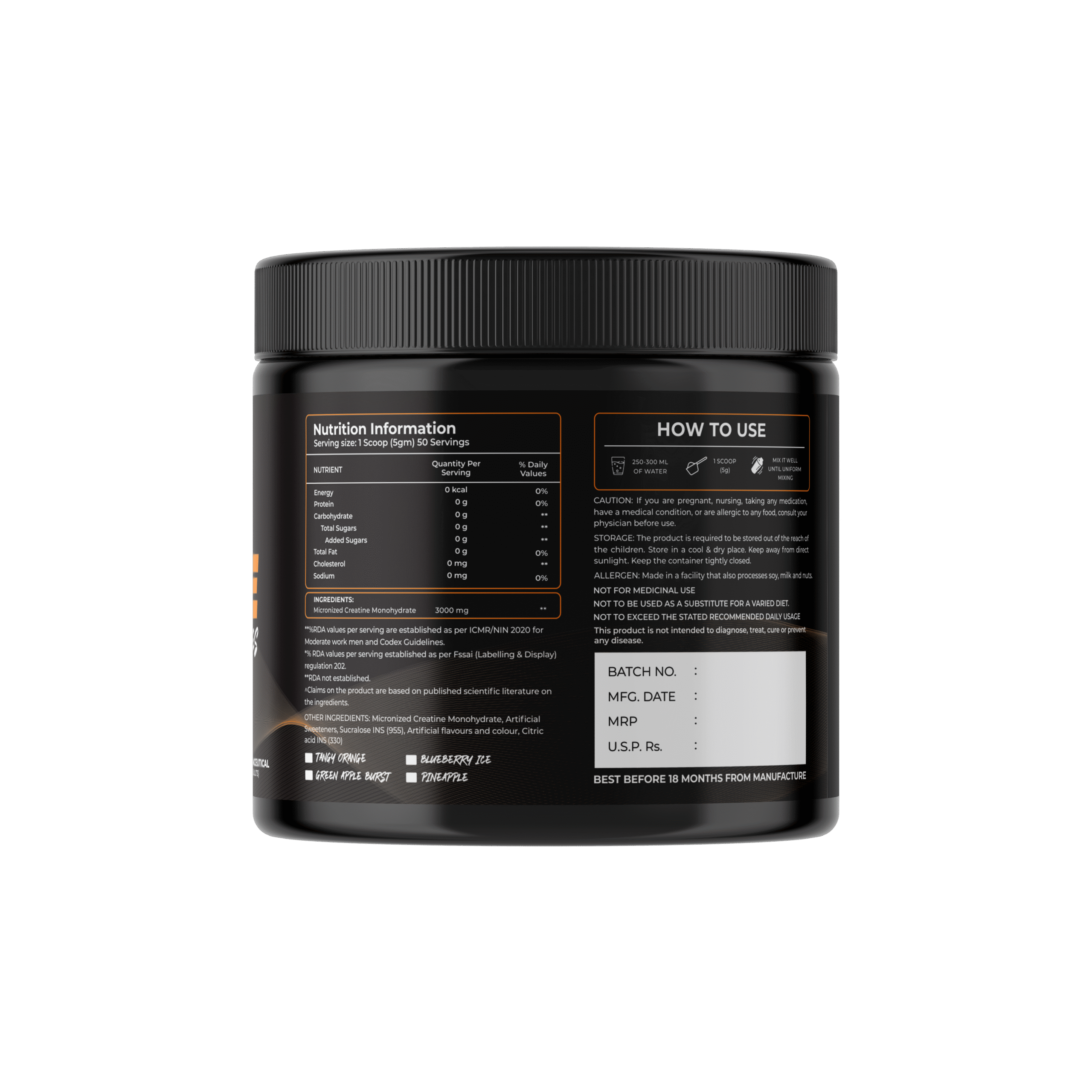 Creatine Monohydrate Electrolytes (50 Servings)